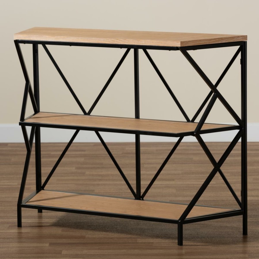 Furniture * | Cut Price Logan Wood And Metal 3-Tier Console Table