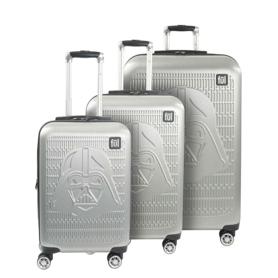 Luggage & Travel Accessories * | Ful Star Wars Darth Vader Embossed 3-Pieceluggage Set, Silver Less Expensive