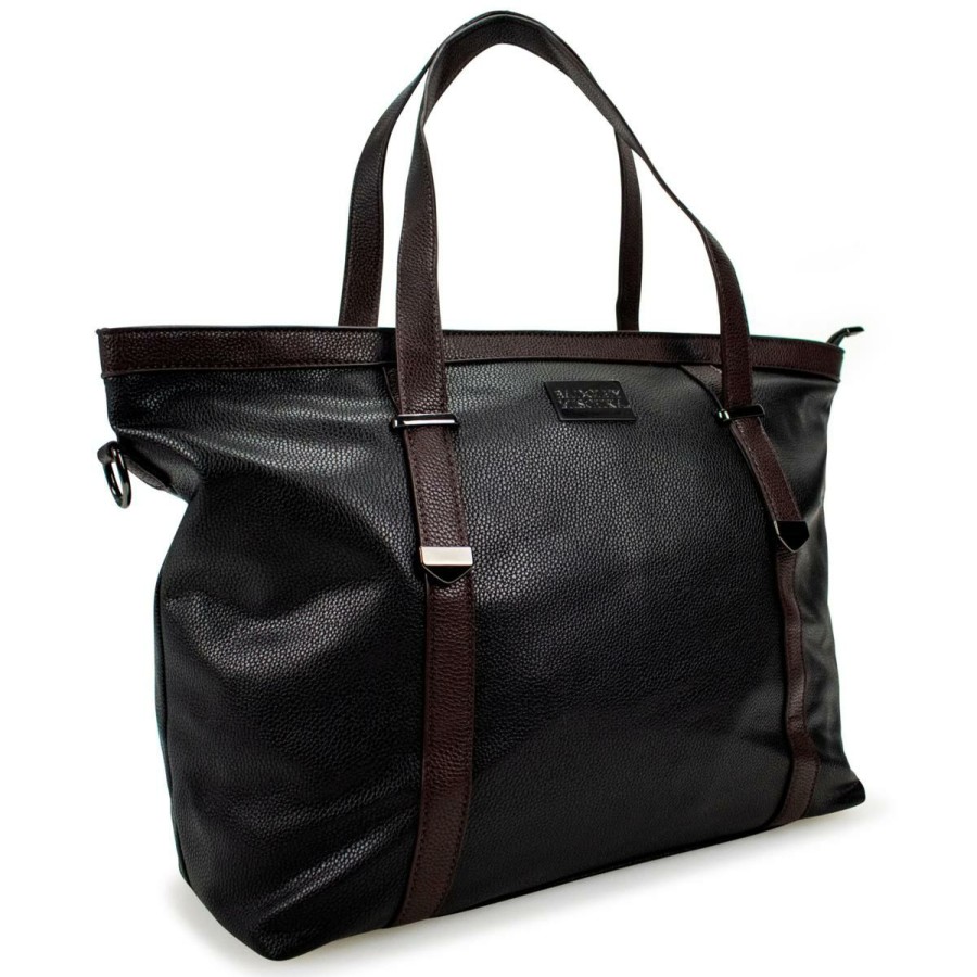 Luggage & Travel Accessories * | Badgley Mischka Anna Vegan Leather Tote Weekender Travel Bag Exclusive Design