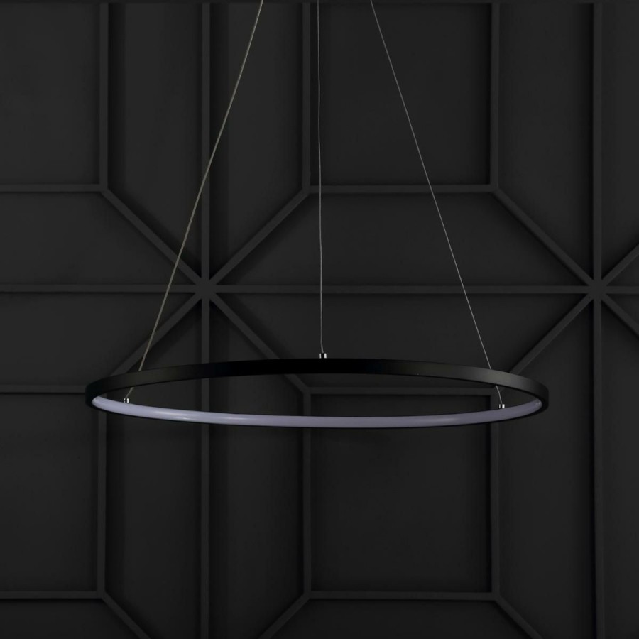 Ceiling Lighting * | Jonathan Y Matte Black Brice 23.7 Integrated Led Metal Chandelier Promotion